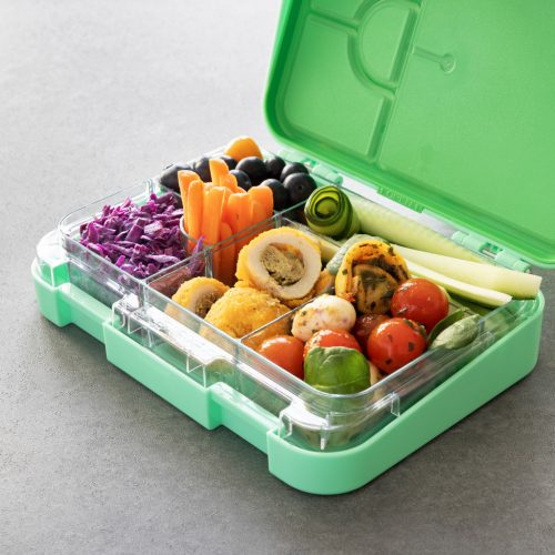 Cutie alimentara Navaris Bento Box, 4-6 compartimente, verde, plastic, 49877.01.07