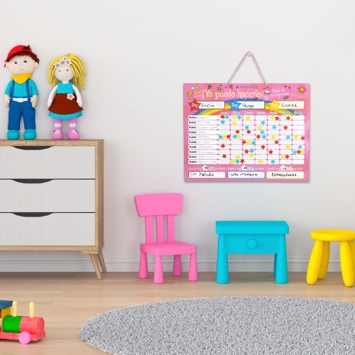 Tabla de recompense/ sarcini copii, 250 magneti, 40 x 32 cm, limba Spaniola, 48146.09