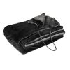 Patura electrica Navaris, blana sintetica supercosy, 180x130 cm, negru/gri, poliester