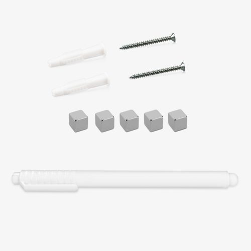 Tabla memo din sticla Navaris, banda magnetica, 80x30 cm, slim, gri/gri inchis, sticla