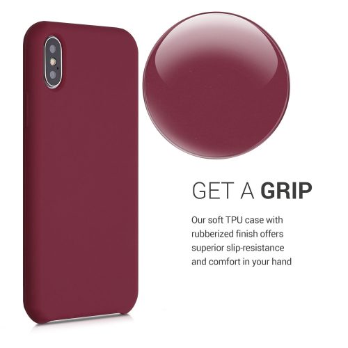 Husa pentru Apple iPhone X / iPhone XS, Silicon, Rosu, 42495.209