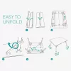 Masa de camping pliabila din bambus cu raft Navaris, 100 x 65 cm, Reglabila, Bambus, 51166.3.01