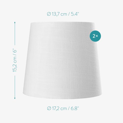 Set 2 x Abajur modern de in Navaris, 17 cm, corp E14, Alb, 53996.02.40