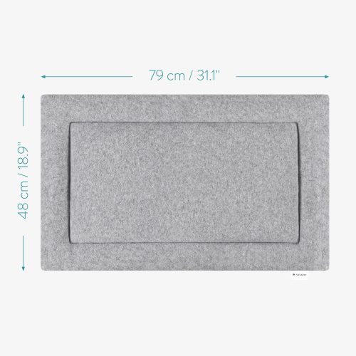 Pat de calatorie pentru caini Navaris, 79 x 48 cm, Poliester, Gri, 54008.22.3