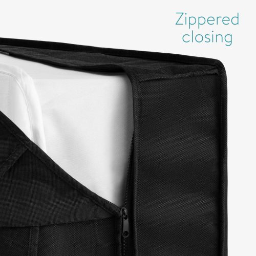 Protectie saltea Navaris, 80x200x25 cm, depozitare si transport, 4 manere, negru, polipropilena