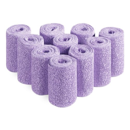 Set 10 bandaje ghips Navaris, 10 cm x 118 inch, timp de inmuiere 3-5 secunde, violet, mov, gips