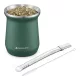 Cana Yerba Mate Navaris, 1 pai, 1 perie, 300 ml, inox, verde, 54274.01.07