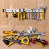 Set 2 suporturi magnetice unelte Navaris, 61 cm, adancime 4 cm, montaj perete, negru, metal