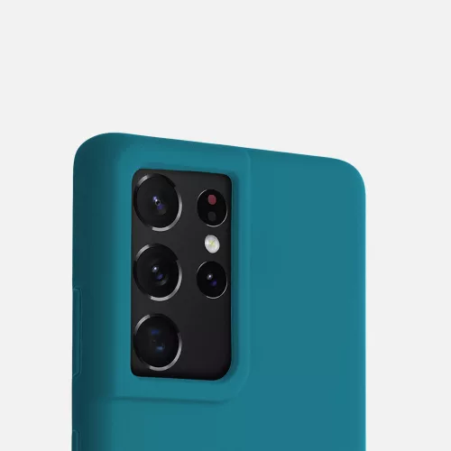 Husa pentru Samsung Galaxy S21 Ultra, Silicon, Verde, 54074.57