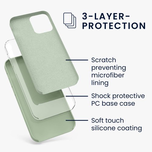 Husa pentru Apple iPhone 12 Pro Max, Silicon, Verde, 52644.172