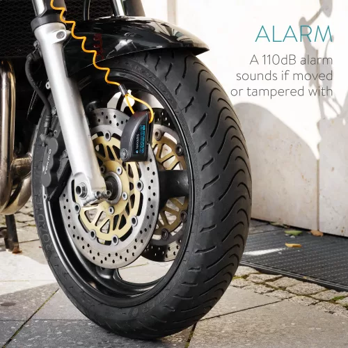 Incuietoare de disc pentru motociclete Navaris cu alarma 110 dB, Blocare antifurt, 54573.01