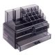 Organizator pentru cosmetice cu sertare Navaris, Negru transparent, 54656.01