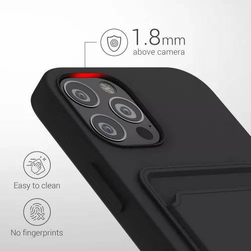 Husa pentru iPhone 12 / iPhone 12 Pro, Silicon, Negru, 55112.01