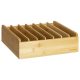 Organizator capace reglabil Navaris, 6 separatoare, 30x25x9 cm, sertar sau blat, maro, bambus