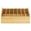 Organizator capace reglabil Navaris, 6 separatoare, 30x25x9 cm, sertar sau blat, maro, bambus