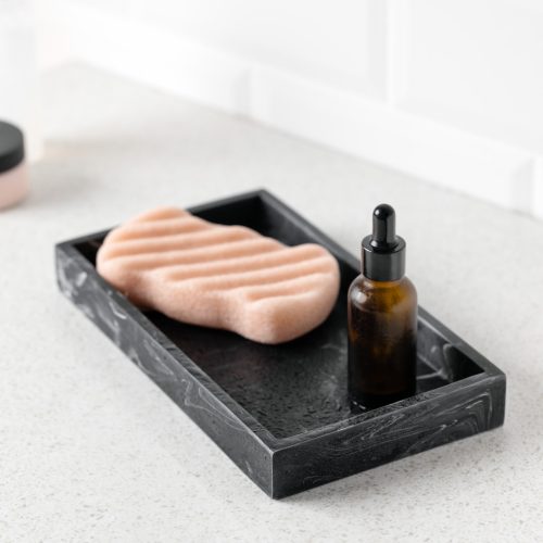 Tavita decorativa Navaris pentru bijuterii, 23.5x12.5x2.6 cm, negru, rasina