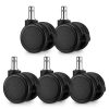 Set 5 Roti pentru scaun de birou tija 11/22 mm, Kwmobile, Negru, Nylon, 55602.02
