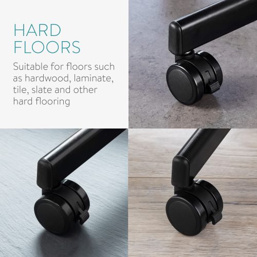 Set 5 Roti pentru scaun de birou tija 11/22 mm, Kwmobile, Negru, Nylon, 55602.02