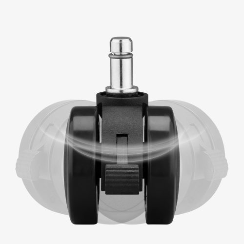 Set 5 Roti pentru scaun de birou tija 11/22 mm, Kwmobile, Negru, Nylon, 55602.02