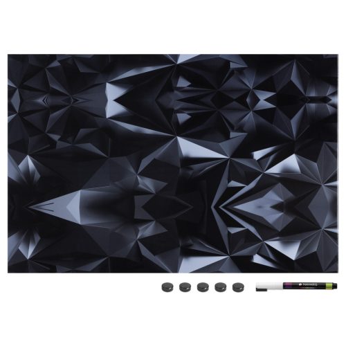 Tabla magnetica Navaris, design stereoscopic, 60x40 cm, marker si 5 magneti, multicolor, MDF