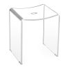 Scaun dus acrilic Navaris, 43.5x37x28 cm, 100 kg, antiderapant, baie/interior, transparent, plastic