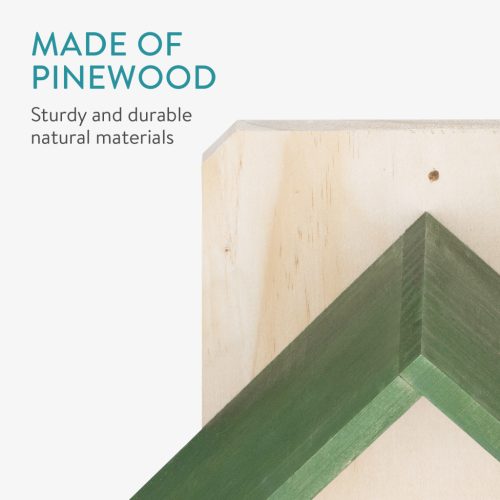 Cuib pentru pasari Navaris, deschidere frontala, 23.5x15x12 cm, maro, lemn, 56115.01