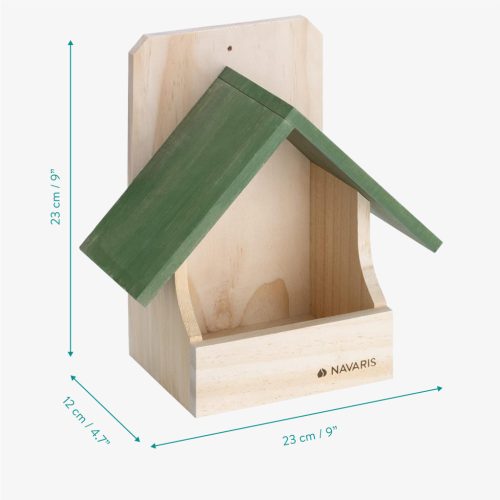 Cuib pentru pasari Navaris, deschidere frontala, 23.5x15x12 cm, maro, lemn, 56115.01