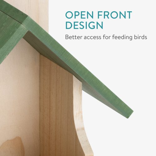 Cuib pentru pasari Navaris, deschidere frontala, 23.5x15x12 cm, maro, lemn, 56115.01