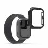 Set 2 Huse pentru Apple Watch 7 (41mm), kwmobile, Sticla securizata, Negru / Transparent, 56540.01