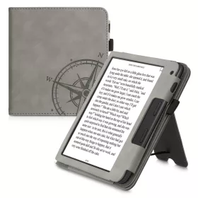   Husa pentru Tolino Vision 6, Piele ecologica, Gri, kwmobile, 56600.03