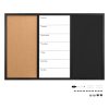 Tabla combinata Navaris, whiteboard magnetic, tabla de creta si pinboard, 90x60 cm, multicolor, plastic