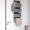 Organizator suspendat usa Navaris, 4 compartimente, 33x9x92 cm, pentru dulap si usa, gri, metal