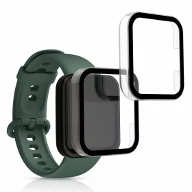   Set 2 Huse pentru Xiaomi Redmi Watch 2, kwmobile, Sticla securizata, Negru / Transparent, 56913.01