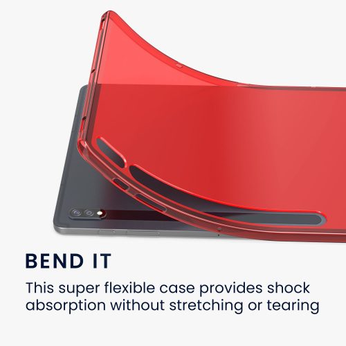 Husa pentru tableta Samsung Galaxy Tab S8 Plus/Galaxy Tab S7 Plus, Kwmobile, Rosu, Silicon, 52921.09