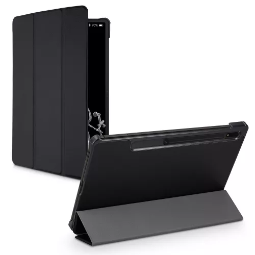 Husa pentru tableta Samsung Galaxy Tab S8, Kwmobile, Negru, Piele ecologica, 57463.01
