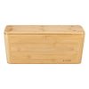 Cutie organizator cabluri XL Navaris, 39.4x16x16 cm, capac magnetic, management cabluri, maro, bambus