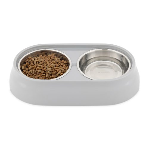 Castron dublu pentru animale Navaris, cu suport antiderapant si boluri, 2x350 ml, 58235.2