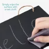Set 8 Tablite din ardezie pentru mesaje Navaris, 25x15 cm, cu sfoara, maro, ardezie