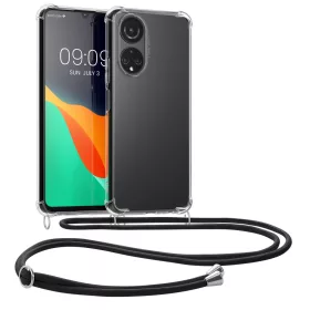   Husa Kwmobile pentru Honor X7, Silicon, Transparent/Negru, 58423.01