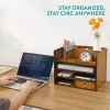 Organizator birou cu sertare Navaris, 33x24x26 cm, pentru documente si papetarie, maro, bambus