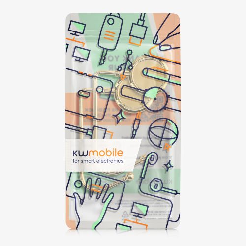 Set 2 Carlige de masa pentru genti, Kwmobile, Auriu, Zinc, 53131.03