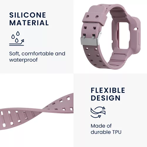 Curea pentru Xiaomi Mi Watch Lite/Redmi Watch, Kwmobile, Mov, Silicon, 58886.192