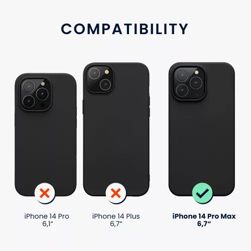 Husa Kwmobile pentru Apple iPhone 14 Pro Max, Silicon, Negru, 59074.01