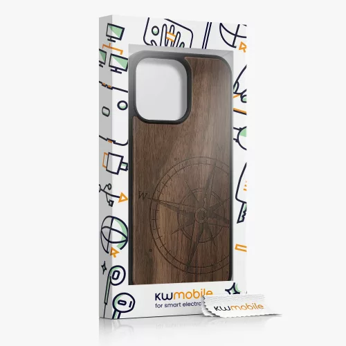 Husa Kwmobile pentru Apple iPhone 14 Pro Max, Lemn, Maro, 59127.01