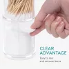 Organizator cosmetice, dischete demachiante si betisoare urechi, transparent, 2 compartimente, plastic/bambus, Navaris, 59140.01