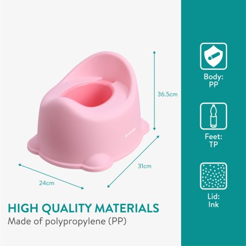 Olita cu capac Navaris, ergonomica, 36x31x24 cm, tranzitie usoara, roz, plastic