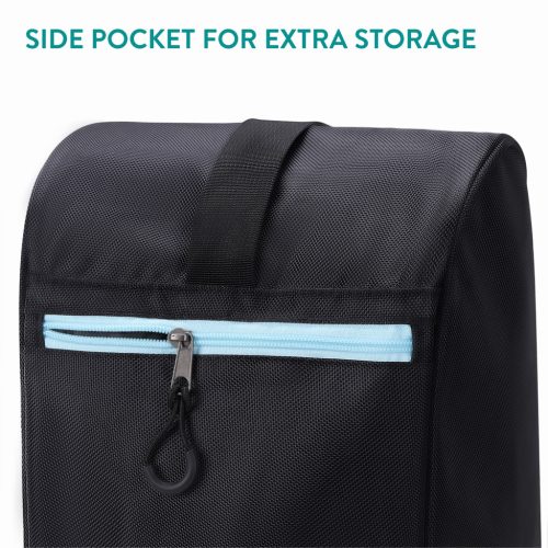 Set huse schi si clapari Navaris, geanta schi 190 cm, compartiment clapari 42x38x22 cm, negru, textil