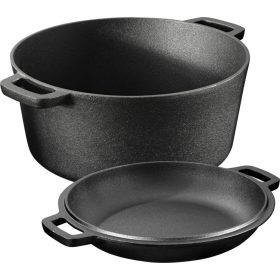   Oala cuptor olandez cu capac Navaris din fonta, pentru plite/cuptoare, 4.7 l,  32 cm, 61695.02