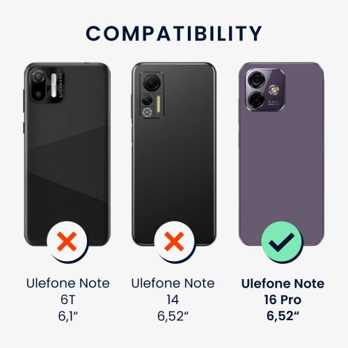 Husa Kwmobile pentru Ulefone Note 16 Pro, Negru, Textil/Silicon, 61723.73