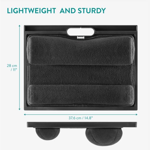 Masa reglabila laptop Navaris, suport 9 unghiuri, pentru birou si acasa, negru, plastic/textil